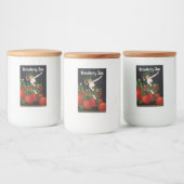 VROUW MET AARDBEIEN Art Nouveau Aardbeienjam Voedselcontainer Etiket (Flessen)