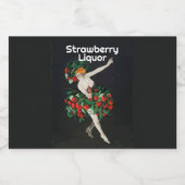 VROUW MET AARDBEIEN Art Nouveau Likeurfles Etiket (Enkel label)