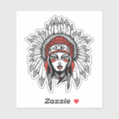 Vrouw met adres sticker (Vel)