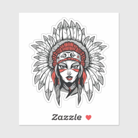 Vrouw met adres sticker (Vel)