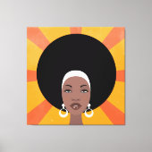Vrouw met afro-haring afbeelding afbeelding canvas afdruk (Voorkant)