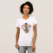 Vrouw met Afro & leopard T-Shirt (Voorkant volledig)
