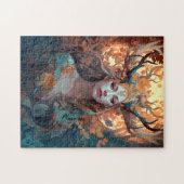 Vrouw met Antlers Fantasy Art Legpuzzel (Horizontaal)