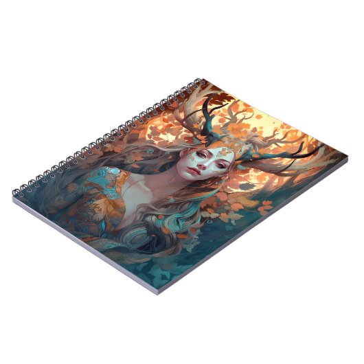 Vrouw met Antlers Fantasy Art Notitieboek (Linkerzijde)