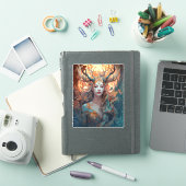 Vrouw met Antlers Fantasy Art Sticker (iPad Cover)