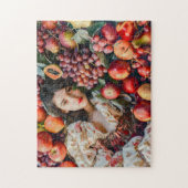 Vrouw met appels en druiven legpuzzel (Verticaal)