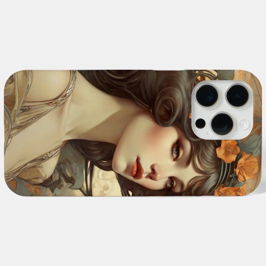 Vrouw met Art Nouveau Case-Mate iPhone Case (Achterkant (horizontaal))