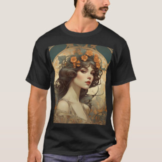 Vrouw met Art Nouveau T-shirt