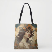 Vrouw met Art Nouveau Tote Bag (Voorkant)