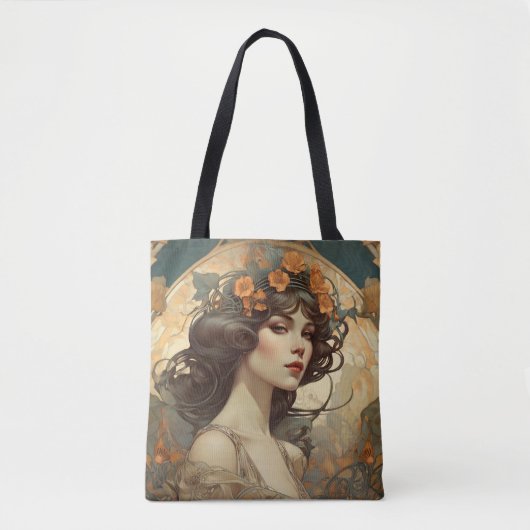 Vrouw met Art Nouveau Tote Bag (Voorkant)