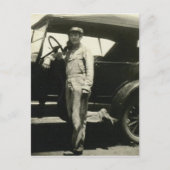 Vrouw met auto briefkaart (Voorkant)