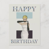 Vrouw met avondhandschoenen uit 1950 Happy verjaar Briefkaart (Voorkant)