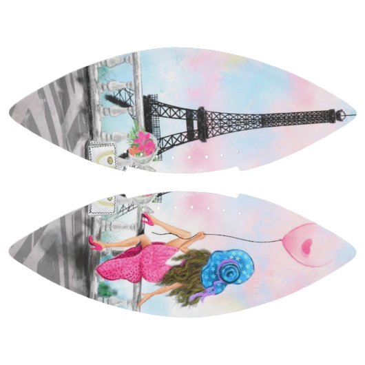 Vrouw met ballon in de Eiffeltoren van het Footbal American Football (Panelen)