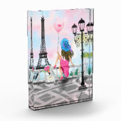 Vrouw met ballon Parijs fotoblok Eiffeltoren (Links)