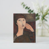 Vrouw met Bangs haar van Amedeo Modigliani Briefkaart (Staand voorkant)