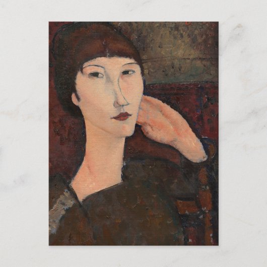 Vrouw met Bangs haar van Amedeo Modigliani Briefkaart (Voorkant)