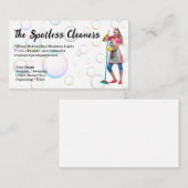 Vrouw met bezem visitekaartje (Voorkant / Achterkant)