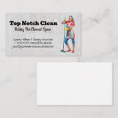 Vrouw met bezem  visitekaartje (Voorkant / Achterkant)