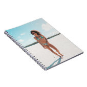 Vrouw met bikini op zand notitieboek (Rechterzijde)