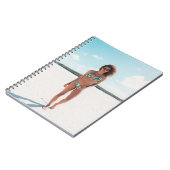Vrouw met bikini op zand notitieboek (Linkerzijde)