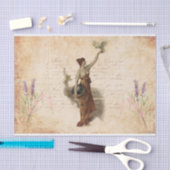 Vrouw met Bird  Tissuepapier (Craft)