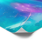 Vrouw met blauw en Paars haar Poster (Hoek)