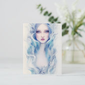 Vrouw met blauw haar briefkaart (Staand voorkant)