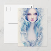 Vrouw met blauw haar briefkaart (Voorkant / Achterkant)