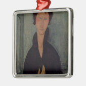 Vrouw met blauwe ogen, c.1918 metalen ornament (Links)