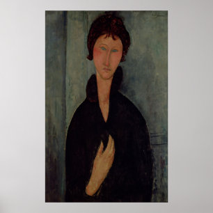 Vrouw met blauwe ogen, c.1918 poster