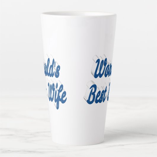 Vrouw met blauwe tekst latte mok (Voorkant)