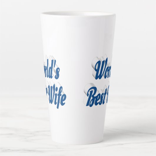 Vrouw met blauwe tekst latte mok (Voorkant)