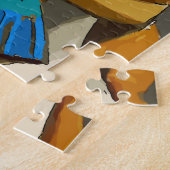 Vrouw met blauwe ventilator, legpuzzel (Zijkant)