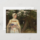 Vrouw met bloeiolie briefkaart (Voorkant / Achterkant)