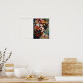 Vrouw Met Bloem Hoofd Kunstprint Poster (Keuken)