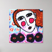 Vrouw met bloemen Abstract digitaal schilderen Canvas Afdruk (Voorkant)