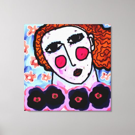 Vrouw met bloemen Abstract digitaal schilderen Canvas Afdruk (Voorkant)