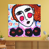 Vrouw met bloemen Abstract digitaal schilderen Canvas Afdruk (Insitu (Woonkamer))