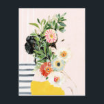 Vrouw met bloemen briefkaart<br><div class="desc">Groei je eigen weg door Victoria Borges. | 138523 GG</div>