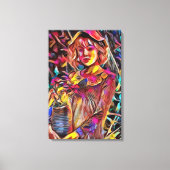 Vrouw met bloemen canvas afdruk (Voorkant)