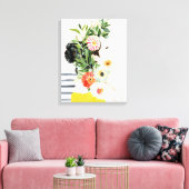 Vrouw met bloemen canvas afdruk (Insitu (Woonkamer))