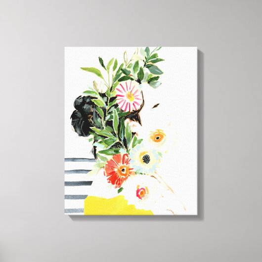 Vrouw met bloemen canvas afdruk (Voorkant)