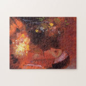 Vrouw met bloemen door Odilon Redon Legpuzzel (Horizontaal)
