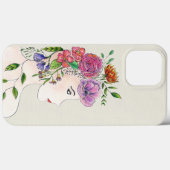 Vrouw met bloemen illustratie Case-Mate iPhone case (Achterkant (horizontaal))
