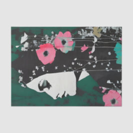 Vrouw met bloemen in haar haar Decoupage Tissuepapier