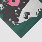 Vrouw met bloemen in haar haar Decoupage Tissuepapier (Detail)