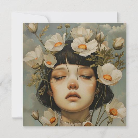 VROUW MET BLOEMEN KAART (Voorkant)