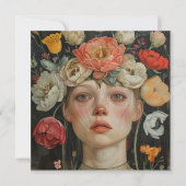 VROUW MET BLOEMEN KAART (Voorkant)
