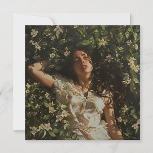 VROUW MET BLOEMEN KAART (Voorkant)