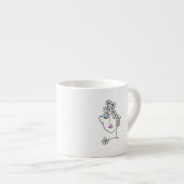 Vrouw Met Bloemen Lijn Kunst Espresso Kop (Voorkant rechts)
